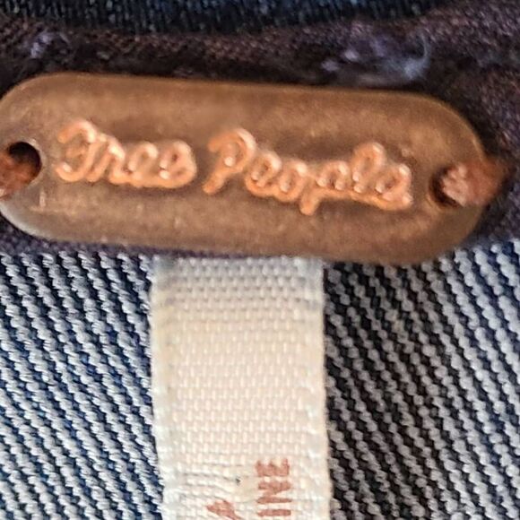 Free People Women's Mini Denim Skirt Back Zip Casual High Rise Blue Size 8 - Picture 3 of 10